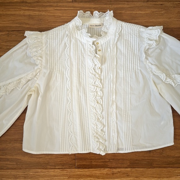 Ulla Johnson beautiful lace crop blouse/shirt, pre-loved , gently used. - Picture 3 of 13